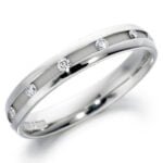 Anel em Ouro Branco 18k e Diamantes, 3,5mm