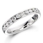 Anel em Ouro Branco 18k e Diamantes, 4mm