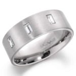 Anel em Ouro Branco 18k e Diamantes, 6mm