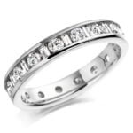 Anel em Ouro Branco 18k e Diamantes, 4mm