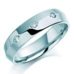 Anel em Ouro Branco 18k e Diamantes, 5mm