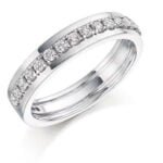 Anel em Ouro Branco 18k e Diamantes, 4,5mm