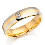 Anel em Ouro Branco 18k e Diamante, 4,5mm