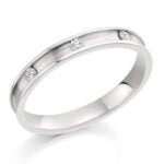 Anel em Ouro Branco 18k e Diamantes, 3mm