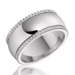 Anel em Ouro Branco 18k e Diamantes, 10mm