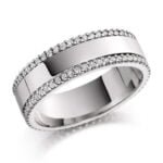 Anel em Ouro Branco 18k e Diamantes, 5mm