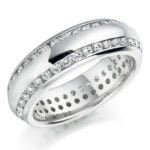 Anel em Ouro Branco 18k e Diamantes, 5mm