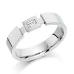 Anel em Ouro Branco 18k e Diamante, 4mm