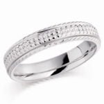 Anel em Ouro Branco e Diamantes, 3,5mm