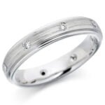 Anel em Ouro Branco 18k e Diamantes, 3,5mm