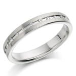 Anel em Ouro Branco 18k e Diamantes, 3mm