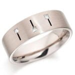 Anel em Ouro Branco 18k e Diamantes, 4,5mm