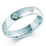 Anel em Ouro Branco 18k e Diamantes, 5mm