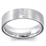 Anel em Ouro Branco 18k e Diamantes, 4mm