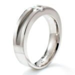 Anel em Ouro Branco 18k e Diamante, 4mm