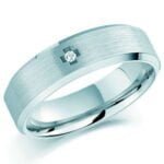 Anel em Ouro Branco 18k e Diamante, 5mm