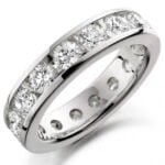 Anel em Ouro Branco 18k e Diamantes, 4mm