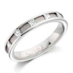 Anel em Ouro Branco 18k e Diamantes, 4mm