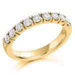 Anel em Ouro Amarelo 18k e Diamantes, 2,5mm