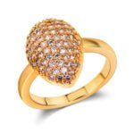 Anel em Ouro Amarelo 18k e Diamantes, 15mm