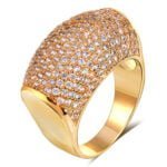 Anel em Ouro Amarelo 18k e Diamantes, 20mm