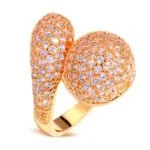 Anel em Ouro Amarelo 18k e Diamantes, 20mm