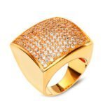 Anel em Ouro Amarelo 18k e Diamantes, 20mm