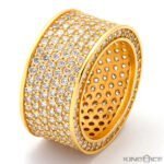 Anel em Ouro Amarelo 18k e Diamantes, 15mm