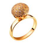 Anel em Ouro Amarelo 18k e Diamantes, 3mm