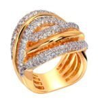 Anel em Ouro Amarelo 18k e Diamantes, 4mm