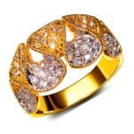 Anel em Ouro Amarelo 18k e Diamantes, 4mm