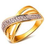 Anel em Ouro Amarelo 18k e Diamantes, 3mm
