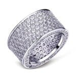 Anel em Ouro Branco 18k e Diamantes, 10mm