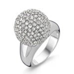 Anel em Ouro Branco 18k e Diamantes, 4mm