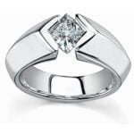 Anel em Ouro Branco 18k e Diamantes, 5mm