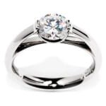 Anel em Ouro Branco 18k e Diamantes, 4mm