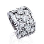 Anel em Ouro Branco 18k e Diamantes, 10mm