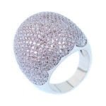 Anel em Ouro Branco 18k e Diamantes, 12mm