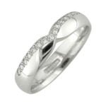 Anel em Ouro Branco 18k e Diamantes, 4mm