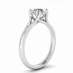 Anel em Ouro Branco 18k e Diamante, 2mm