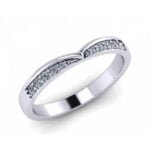 Anel em Ouro Branco 18k e Diamantes, 3mm