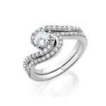 Anel em Ouro Branco 18k e Diamantes, 3,5mm