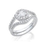 Anel em Ouro Branco 18k e Diamantes, 4mm