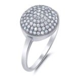 Anel em Ouro Branco 18k e Diamantes, 3mm