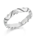 Anel em Ouro Branco 18k e Diamantes, 3,5mm