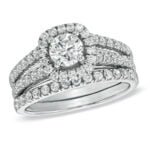 Anel em Ouro Branco 18k e Diamantes, 5mm