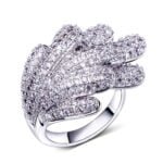 Anel em Ouro Branco 18k e Diamantes, 12mm