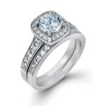 Anel em Ouro Branco 18k e Diamantes, 4mm