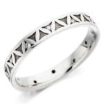 Anel em Ouro Branco 18k e Diamantes, 3mm