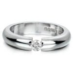 Anel em Ouro Branco 18k e Diamante, 4mm